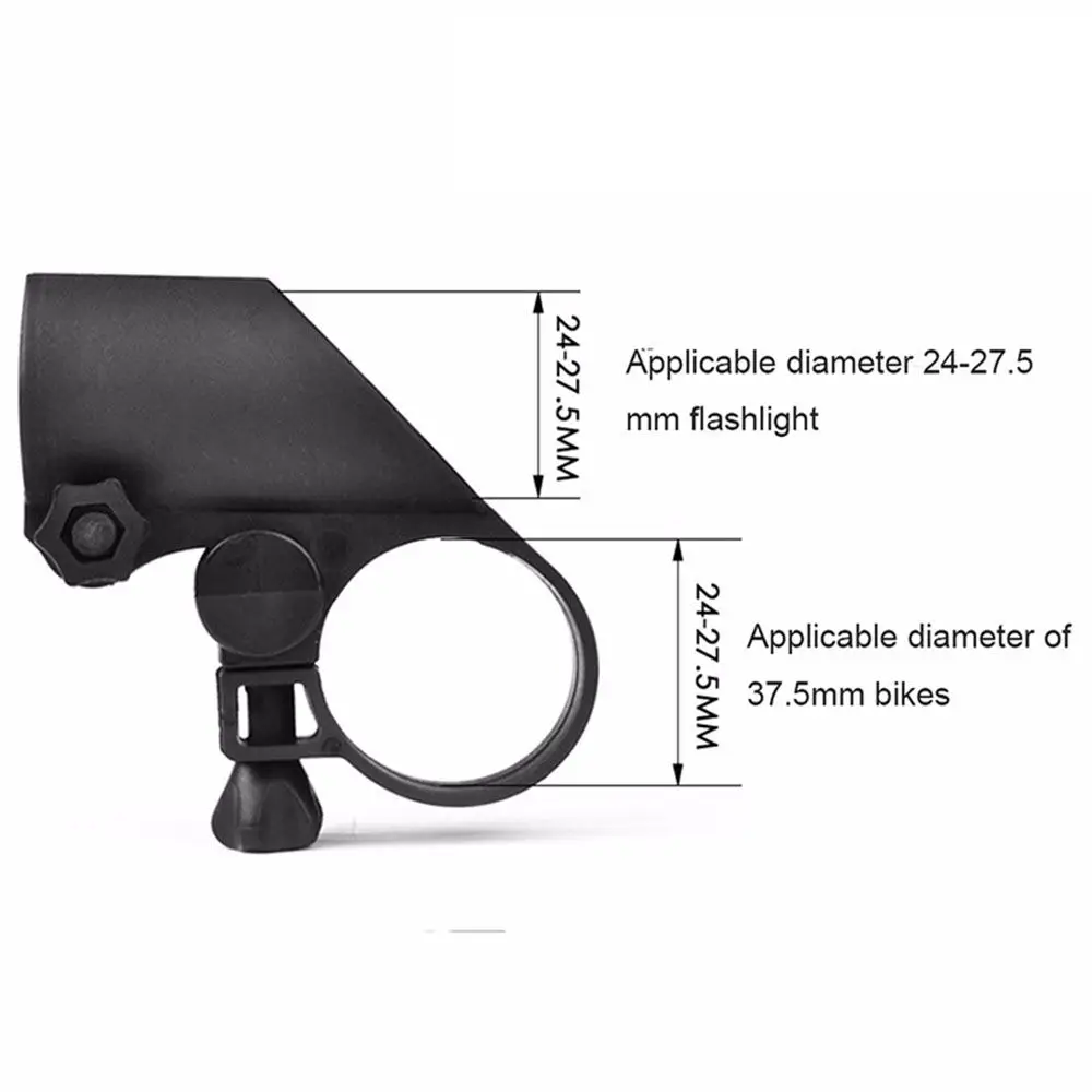 Black Bicycle Accessories Cycling Handlebar Mount Light Holder Bicycle Light Lamp Stand Bike Flashlight LED Torch Clip Clamp