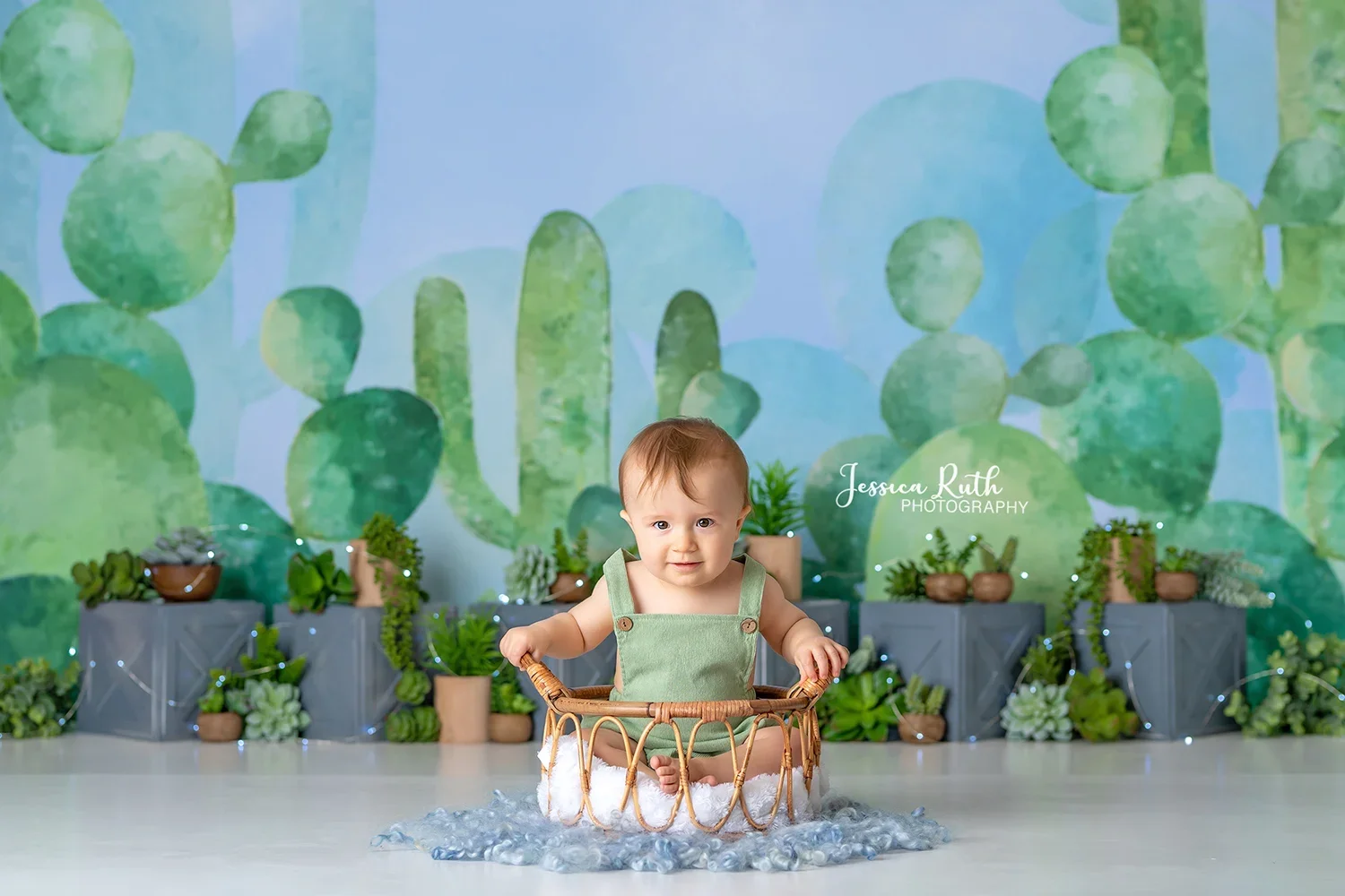 Spring Succulent Garden Backdrops Kids Baby Birthday Cake Smash Photocall Child Adult Photo Props Forest Plants Backgrounds