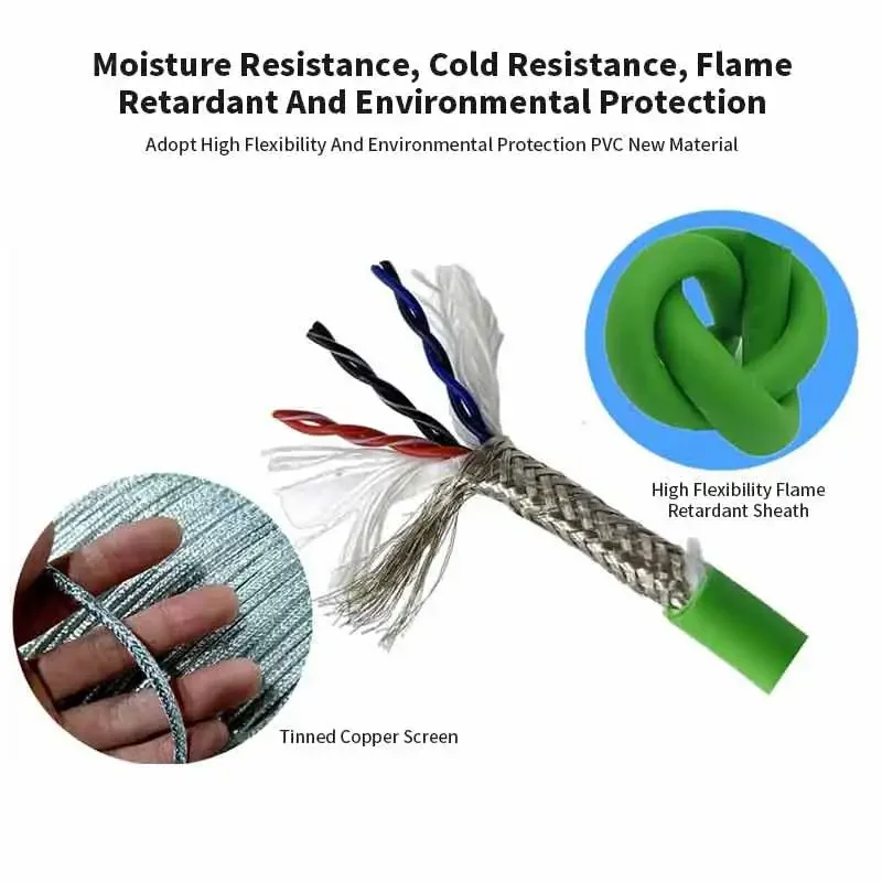 TRVVSP Servo Motor Encoder Cable 4 6 8 12 16 18 Pin Twisted Pair Shielded High Flexibility Drag Chain Line Industrial Grade 1M
