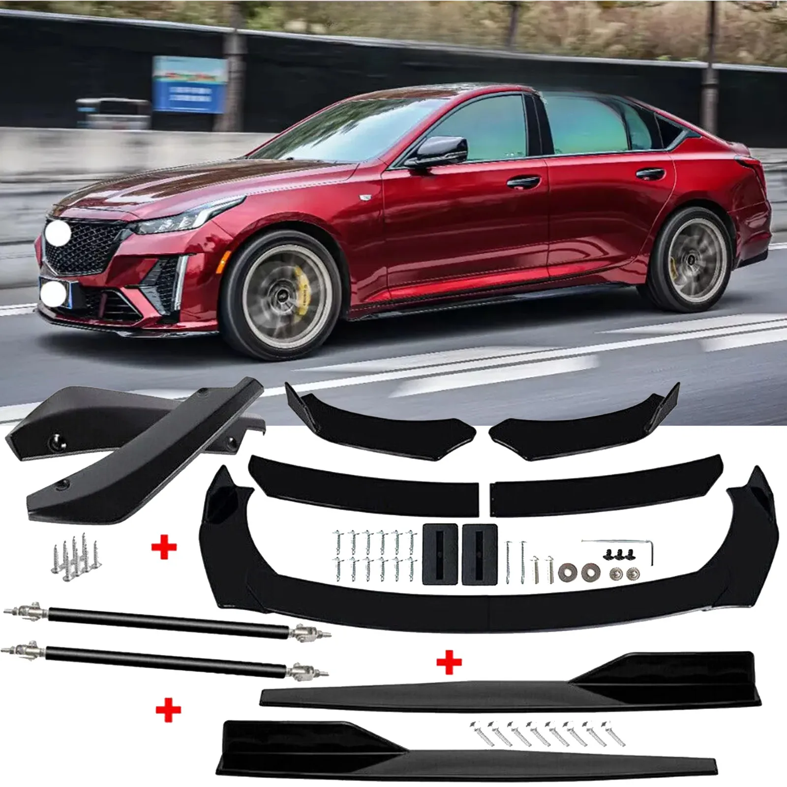 

For Cadillac CT5 CT6 Front Rear Bumper Lip Spoiler Body Kit Splitter Side Skirt