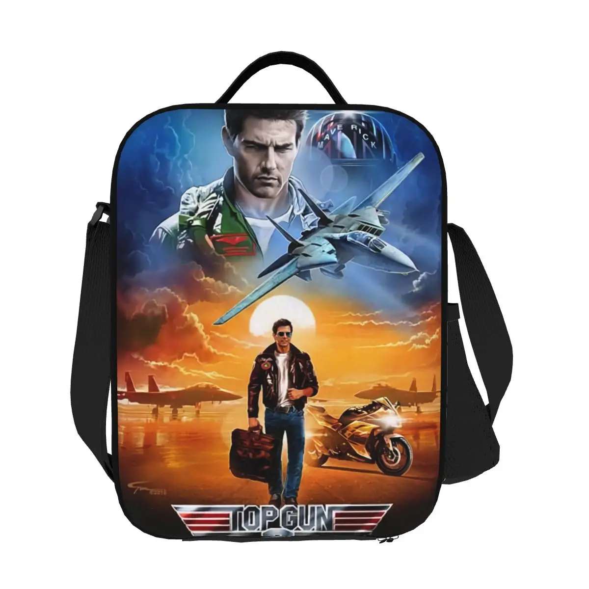 

Custom Top Gun Air Force Fighter Jets Maverick Tom Cruise Movie Lunch Bag Women Cooler Thermal Insulated Lunch Boxes Children