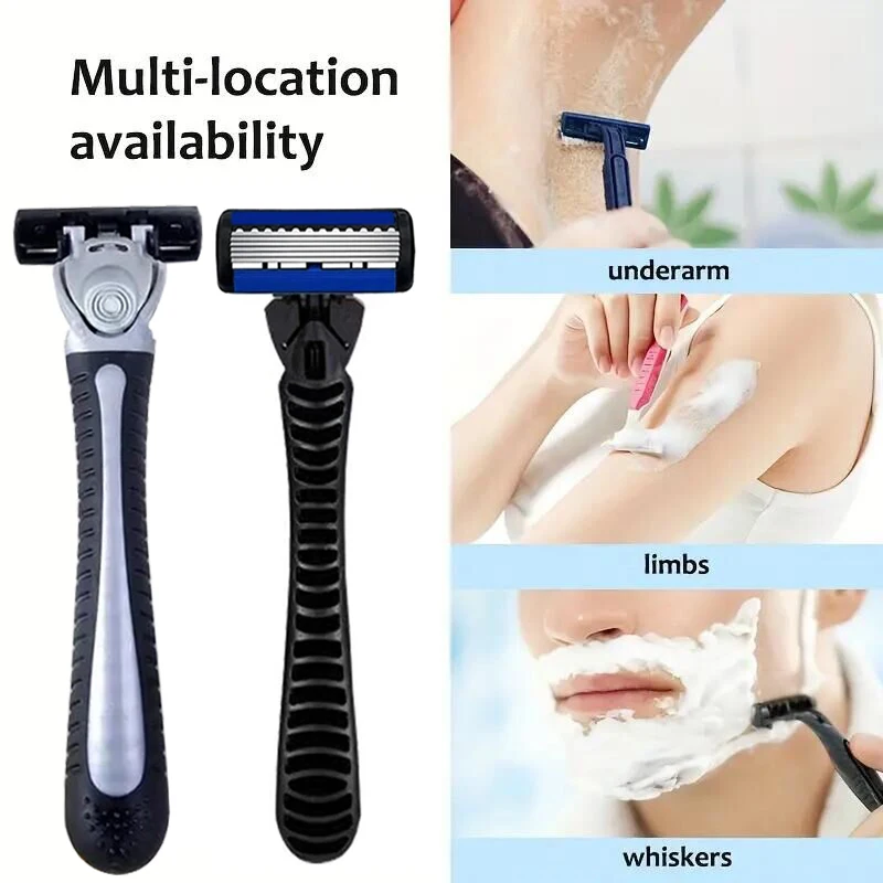 6 طبقات شفرة من الفولاذ المقاوم للصدأ للرجال والنساء، ماكينة حلاقة يدوية آمنة لإزالة الشعر، رأس ماكينة حلاقة قابلة للاستبدال #5