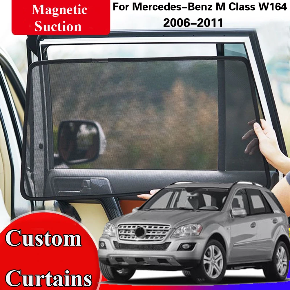 Side Sun Shade Shading Protection Window Curtain SunShades Accseeories for Mercedes-Benz M Class W164 2006-2011 ML350 ML250 AMG