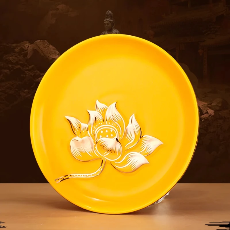 Offering Buddha Fruit Plate Worship gods at home, offering the God of Wealth with ceramic fruit plates Buddha's Tribute Plate