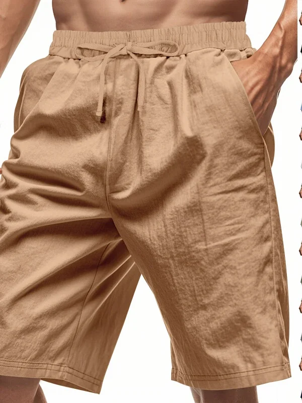 American Style Summer Men's Thin Casual Loose Five-Point Shorts Sports Linen Straight Leg Trendy Breathable Comfortable Shorts