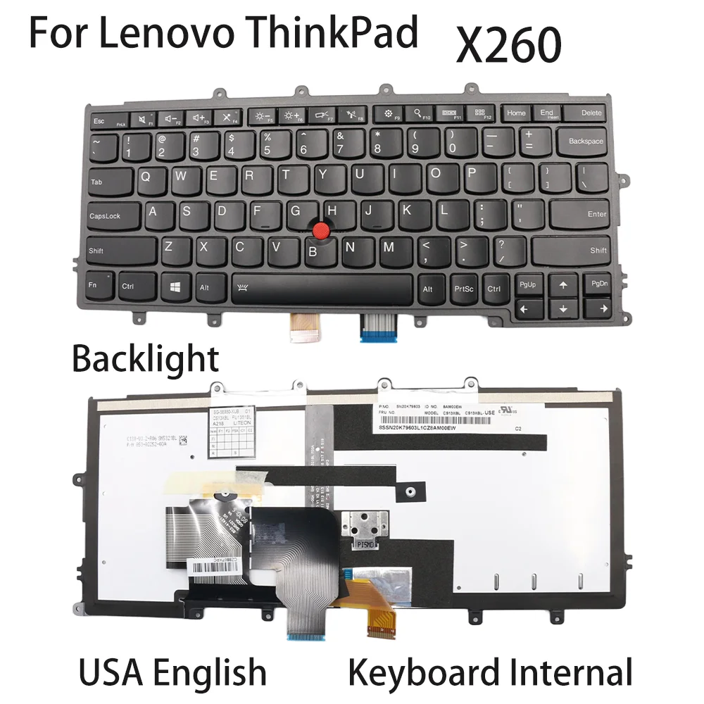 New For Lenovo ThinkPad X260 Laptop Keyboard Internal USA English Backlight FRU:01AV540 01AV500