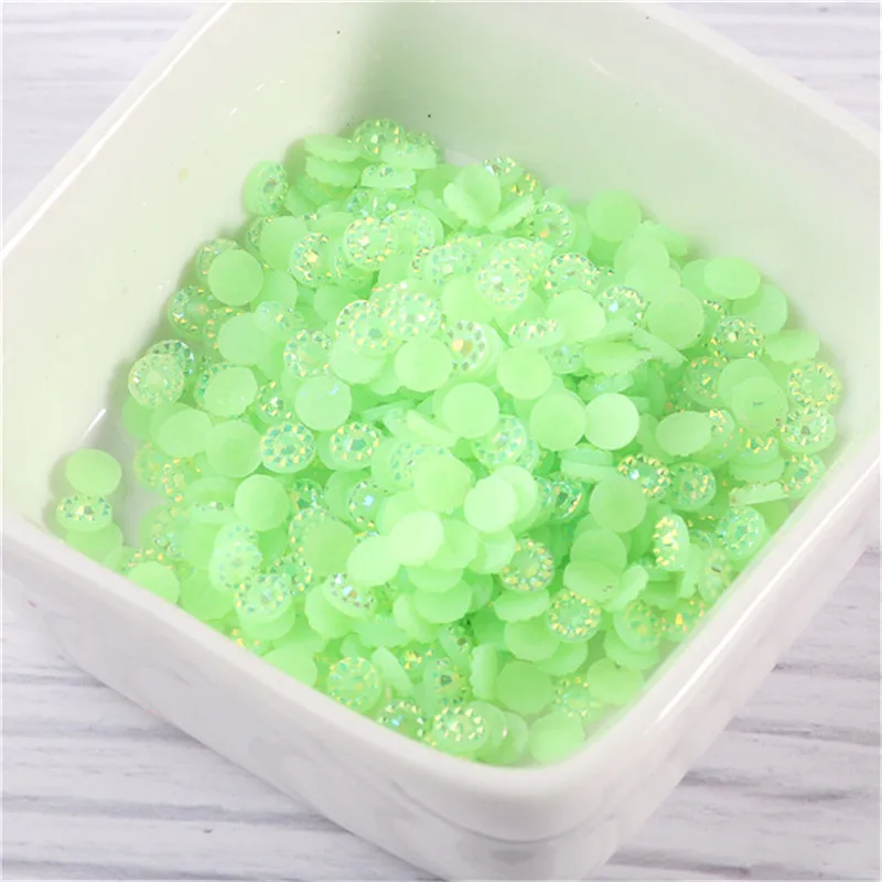 4mm/5mm/6mm Sunflower Nail Rhineston Cone Flower Faceted Jelly AB Resin Crystal Flatback Cloth Decorations Nonhotfix Rhinestones