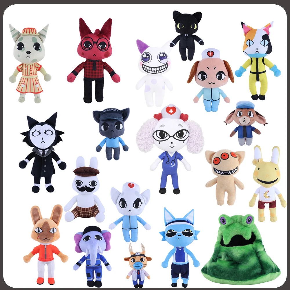 New Cute Animal Hospital Plush Toys Movie Stuffed Animal Shopkeeper Nurse Slimebert Secret Agent Ron Noir Security Rascal Toys