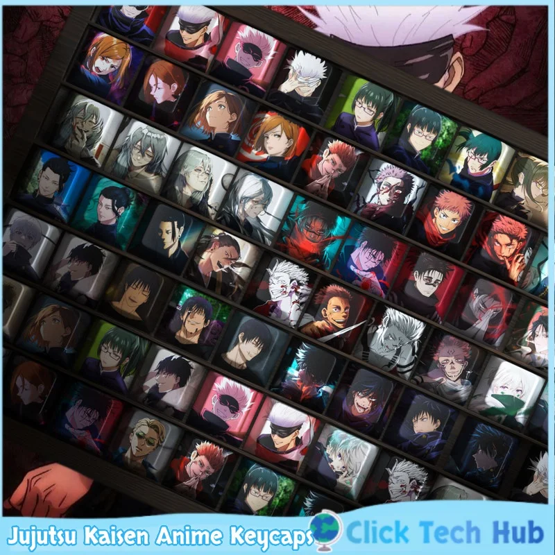 Jujutsu Kaisen Anime Keycaps Dye Sublimation Oem Profile Customization Mechanical Keyboard Keycaps Satoru Gojo Character Design