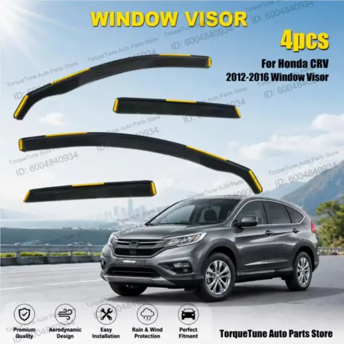 In Channel Premium Direct Fit Easy Installation Durable Window Visor Wind Deflector For Honda CRV 2012-2016 Rain Guard