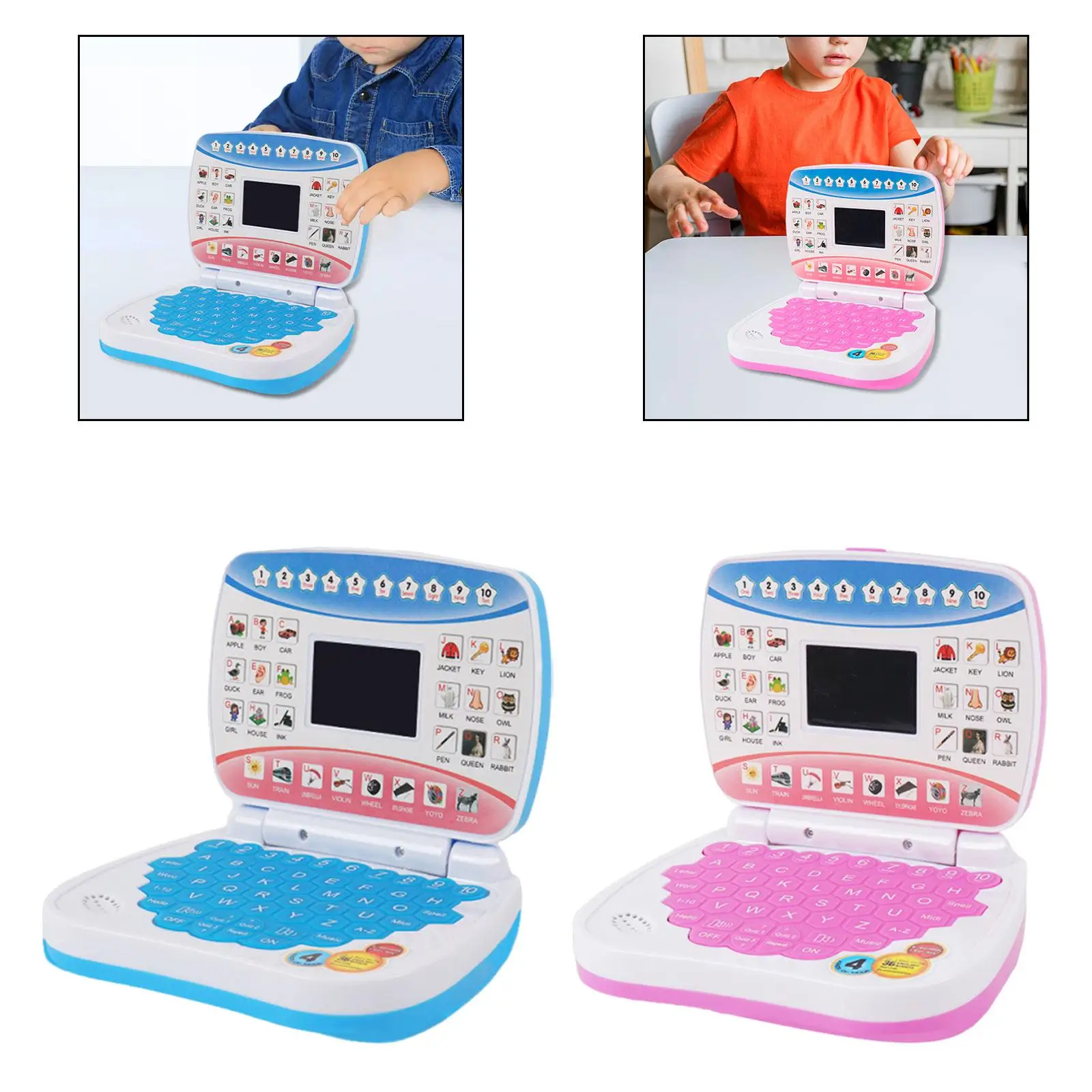 Giocattolo didattico per bambini Giocattolo educativo per laptop per bambini Simulazione per bambini Giocattoli per computer Schermo LED per apprendimento precoce per