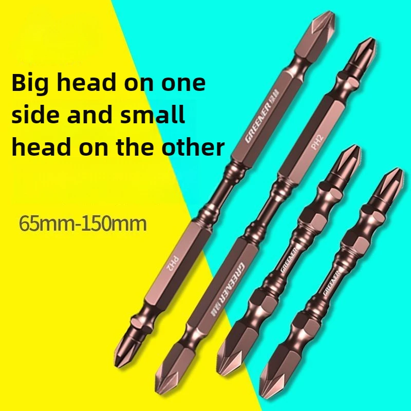 Greener Double-Head S2 5.0mm/6.35mm Screwdriver Bit Chrome Vanadium Alloy Steel 1/4\'\' Inch Hex Head Electric Screwdriver Bits
