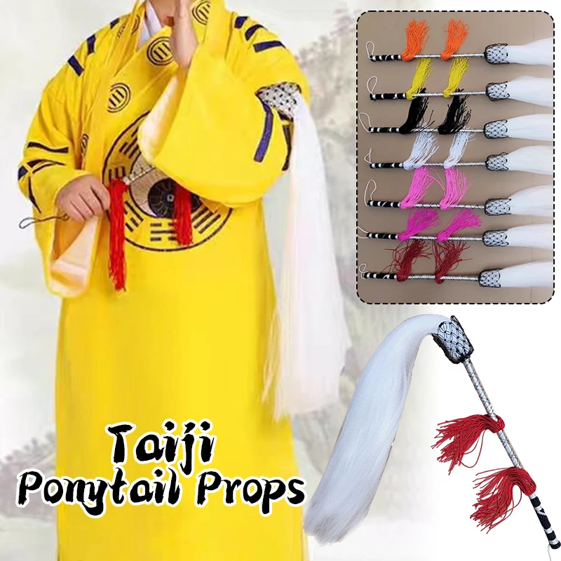 Taiji Articles Brushing Dust Imitation Ponytail Taoist Props Tai Chi Whisk Martial Arts Practice Traditional Drama Performance