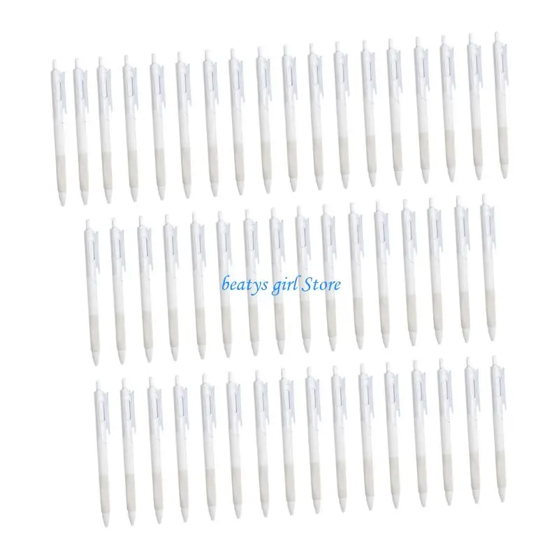 

C7AB Set Of 50 0.5mm Roller Ball Pen Fine Point Pen For Exams Office School Writing Smooth Quick Drying Clicks Gel Pen
