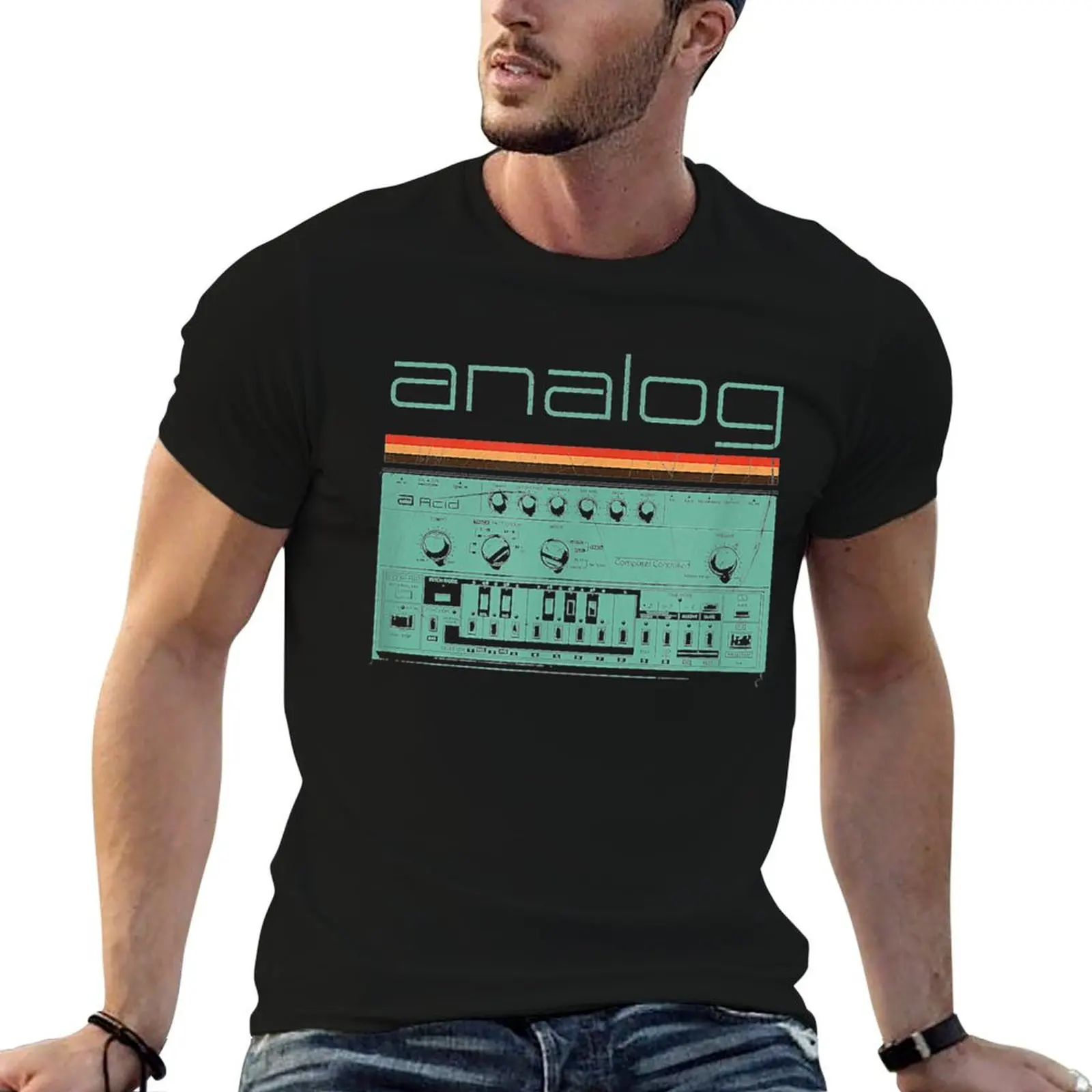 

Analog Vintage Synthesizer T-Shirt funny t shirts cotton man t shirt heavy cotton cotton t shirt man T-Shirt