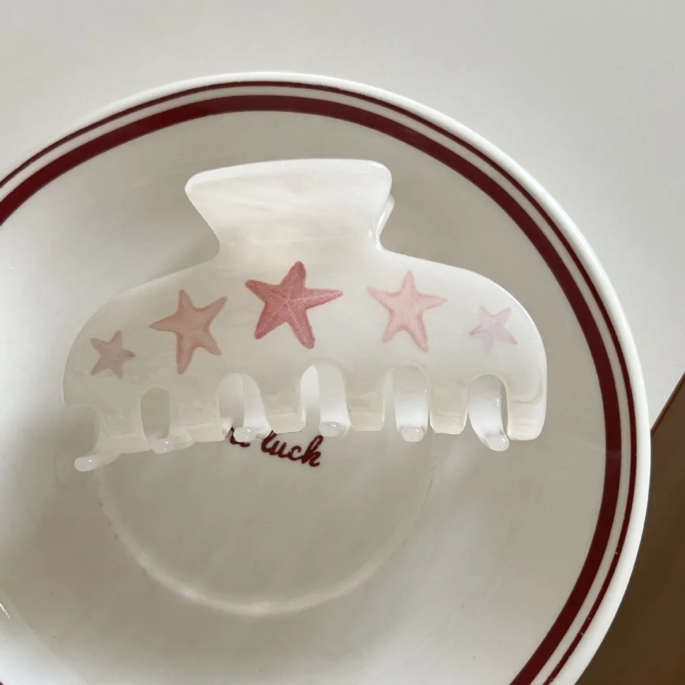 

Cute Cherry Starfish Hair Claw Acetate Ocean Acetic Acid Hair Clip Korean Style Headwear Shark Clip Sea Star Grab Clip Female