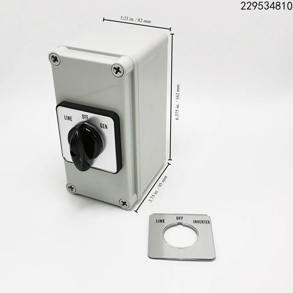40A Manual Transfer Switch Line Off for (2) 120V or (1) 240V devices