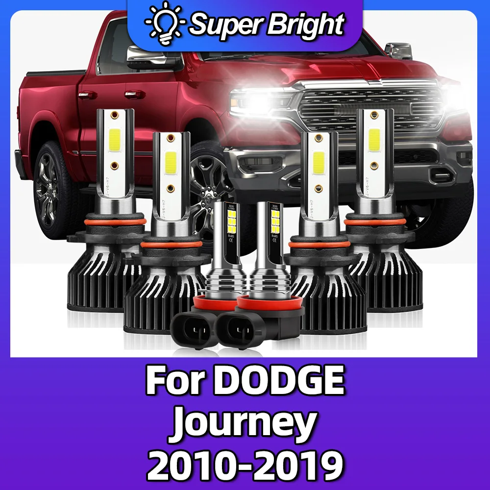 6000K 100W LED Car Lamp Turbo Lights Headlight Bulbs For DODGE Journey 2010 2011 2012 2013 2014 2015 2016 2017 2018 2019