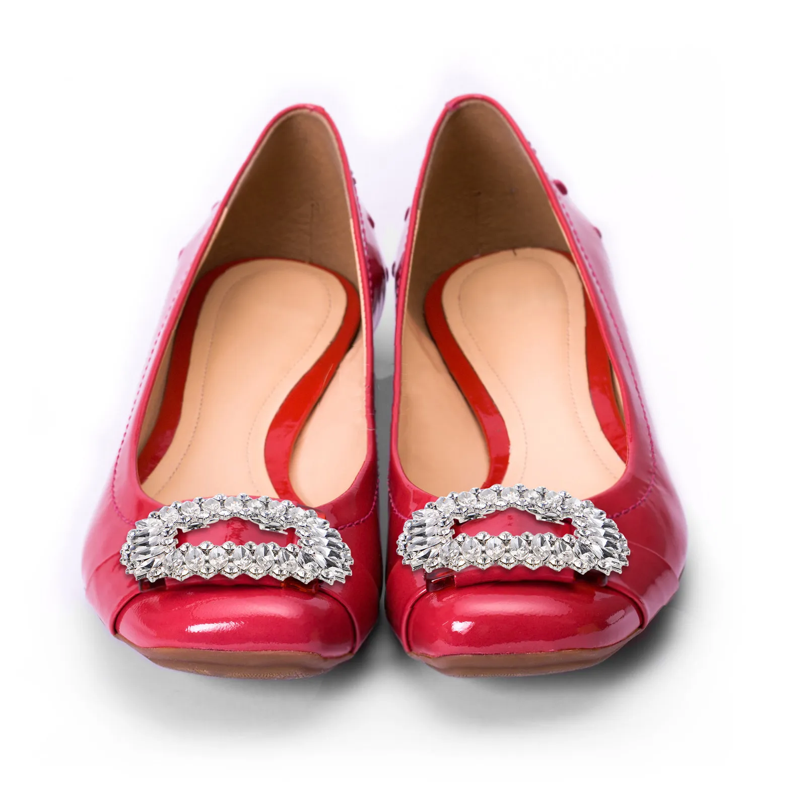 4Pcs Clip-on Shoe Decorations Detachable Flower Rhinestone Buckles Versatile High Heel Flat Sandal Embellishment for Wedding
