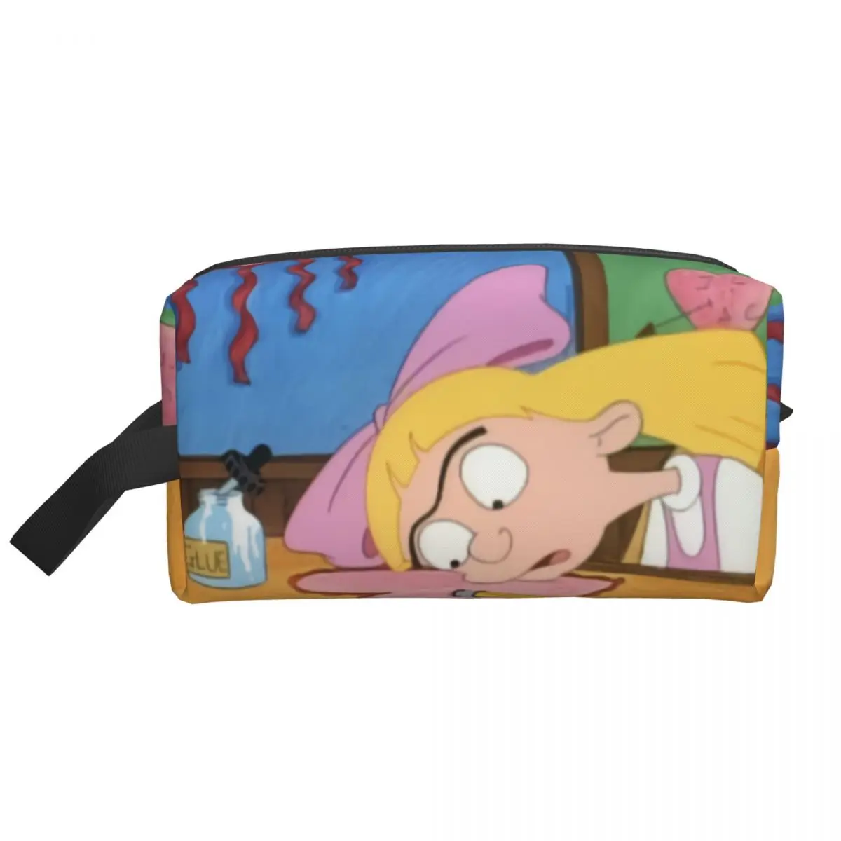 Custom Hey Arnold Anime Comedy Helga Pataki Toiletry Bag Women Makeup Cosmetic Organizer Lady Beauty Storage Dopp Kit Case