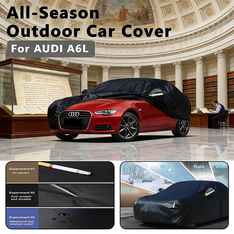 

Автомобильный чехол для AUDI A6L, полная защита на открытом воздухе, водонепроницаемый, пылезащитный, термостойкий, снежный чехол на лобовое стекло автомобиля, автомобильный снежный чехол