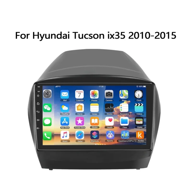 ESSGOO 9" Android 15 2+32G/4+64G do Hyundai Tucson ix35 2010-2015 Radio samochodowe GPS Nawigacja Bezprzewodowy Carplay Android Auto SWC Wifi BT FM RDS ASP Mirror Link Odtwarzacz multimedialny wideo — 2
