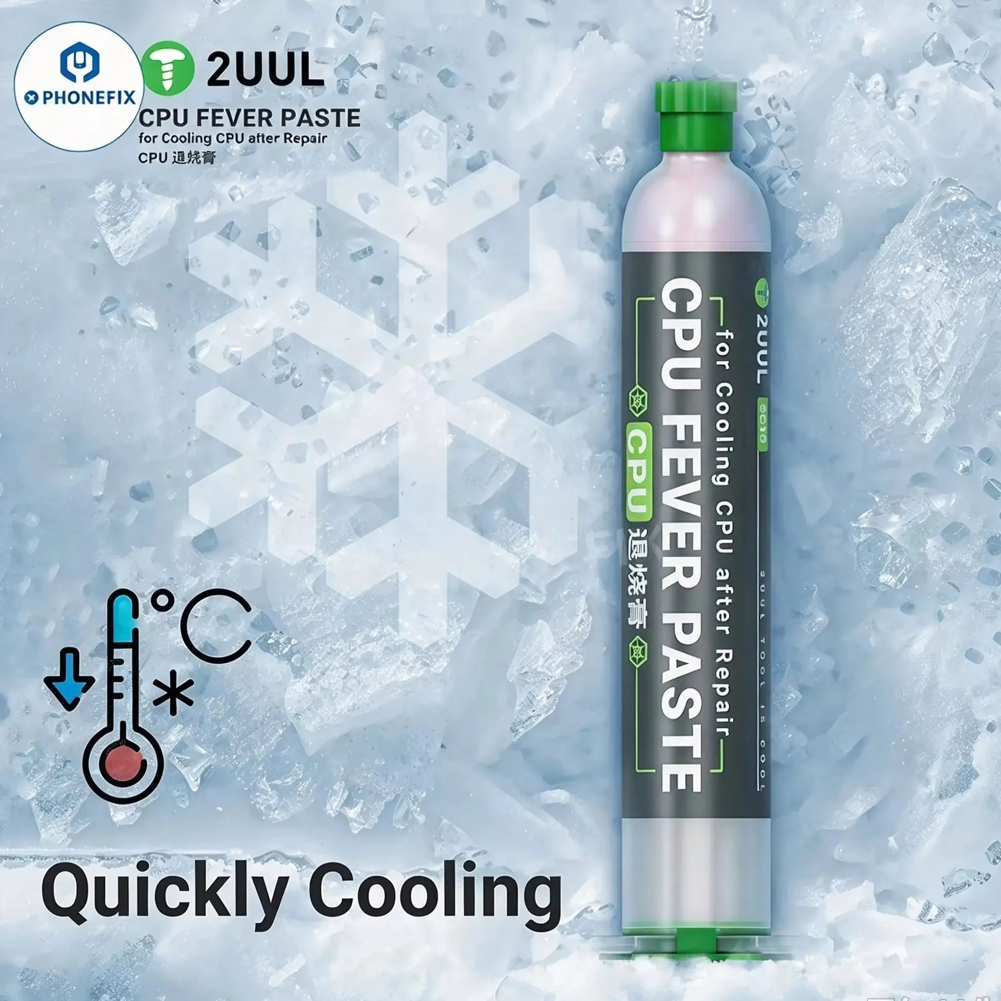 2UUL CPU Fever Paste Thermal Conduction Anti-heat Paste for CPU Fast Heat Dissiption After Soldering Repair Quick Cooling  Paste