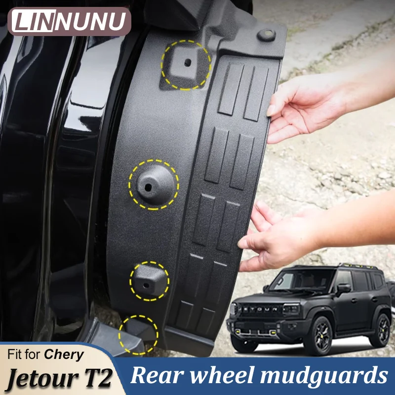 LINNUNU For Jetour T2 Traveller Car Mudflaps Mud Flaps Splash Guards Mudguards Mud Flap Front Rear Fender Protector Accessories