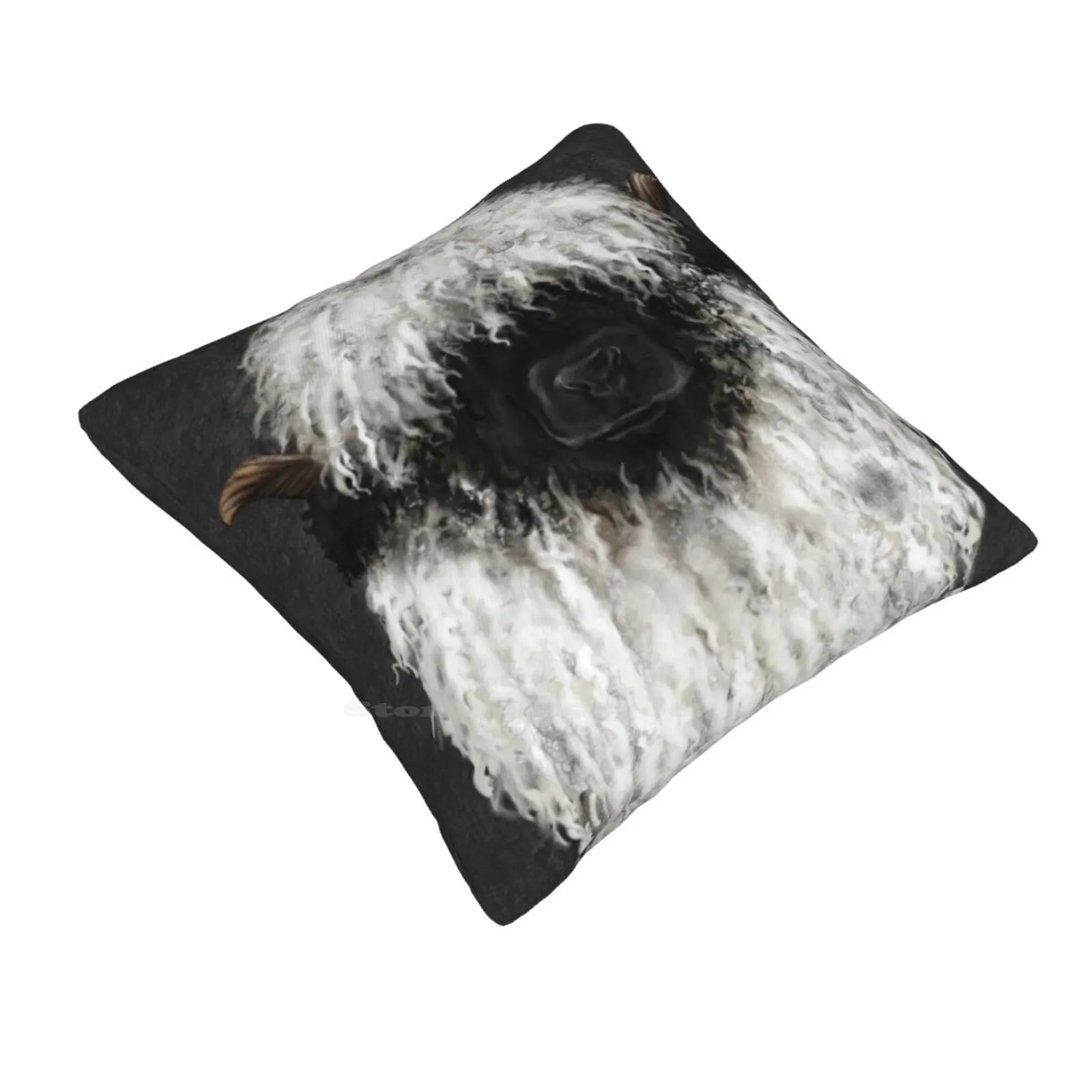 Bo Sheep. Valais Blacknose Sheep. Fashion Sofa Throw Pillow Cover Pillowcase Valais Blacknose Switzerland Bo Fluffy Cute Woolly