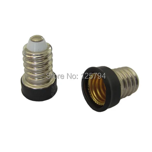 10pcs/lot  Black/ White  E14 to E12 lamp base Adapter E12 to E14 Socket lamp holder converter