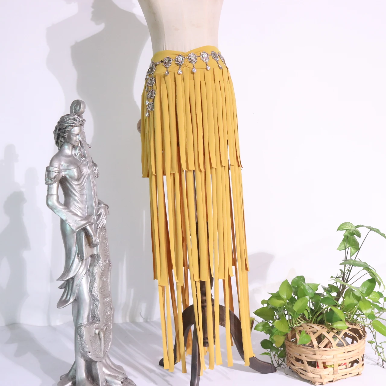 女性用フリンジスカート,ベリーダンスタッセルスカート,オリエンタルダンサーの衣装,セクシーなロングタッセル,ラップベルト,hg01