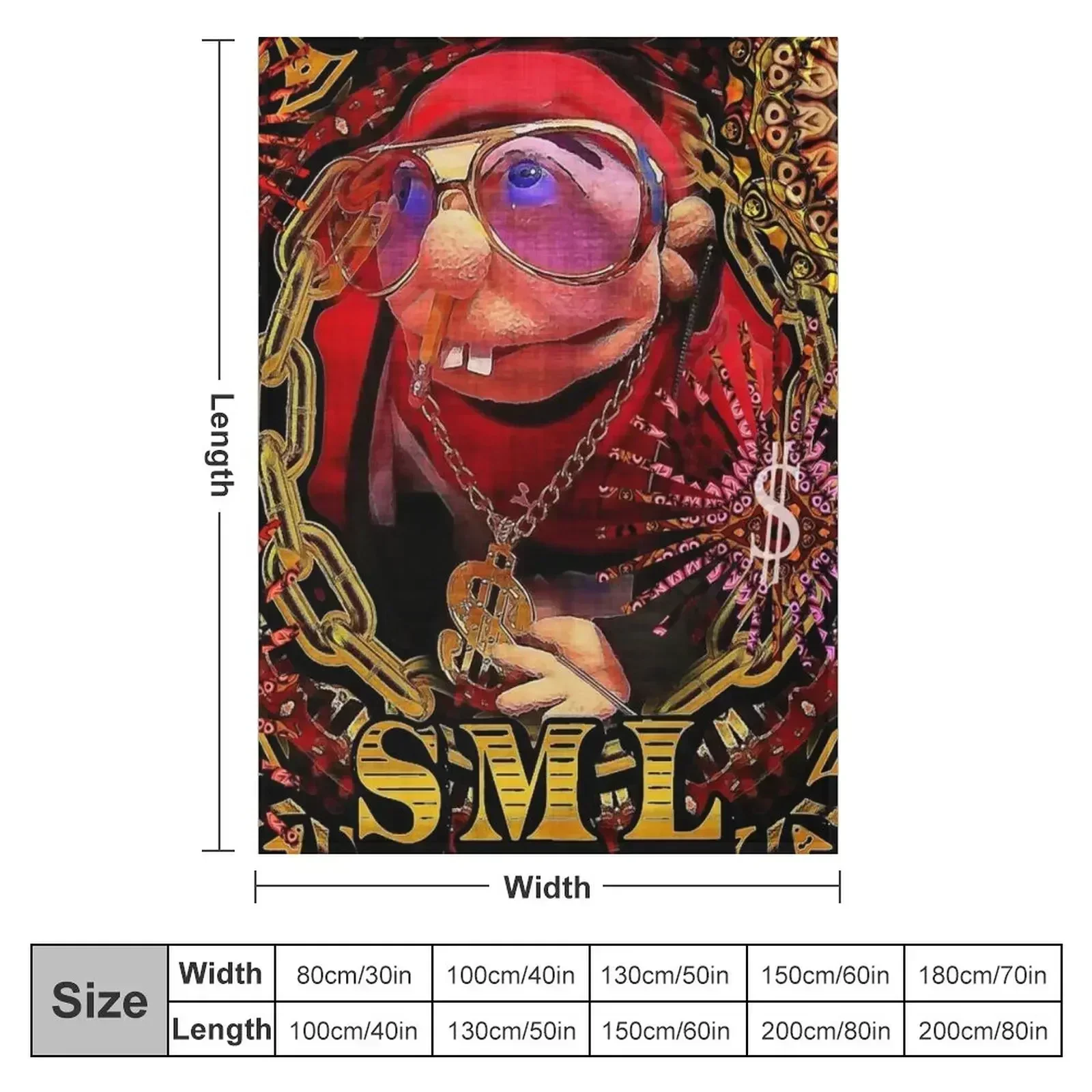 SML JEFFY RAPPER v3 Throw Blanket Loose Beautifuls Plush Decorative Sofas Multi-Purpose Kid'S Blankets
