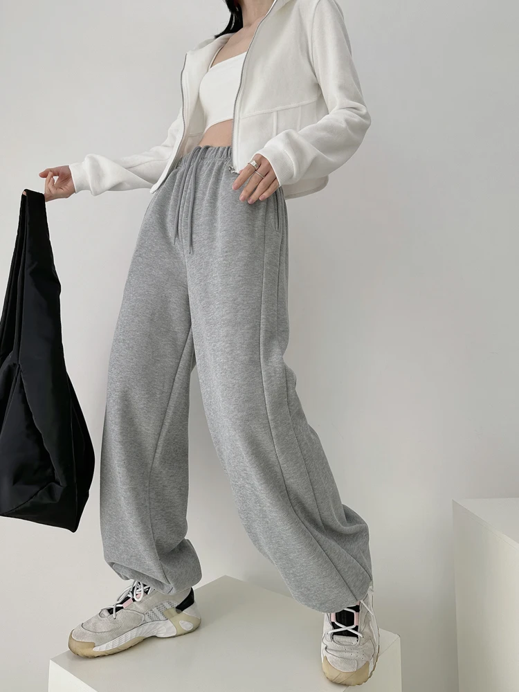 

Женские повседневные джоггеры с высокой талией и широкими штанинами в американском стиле, спортивные брюки для уличных танцев, свободного кроя, длинные штаны