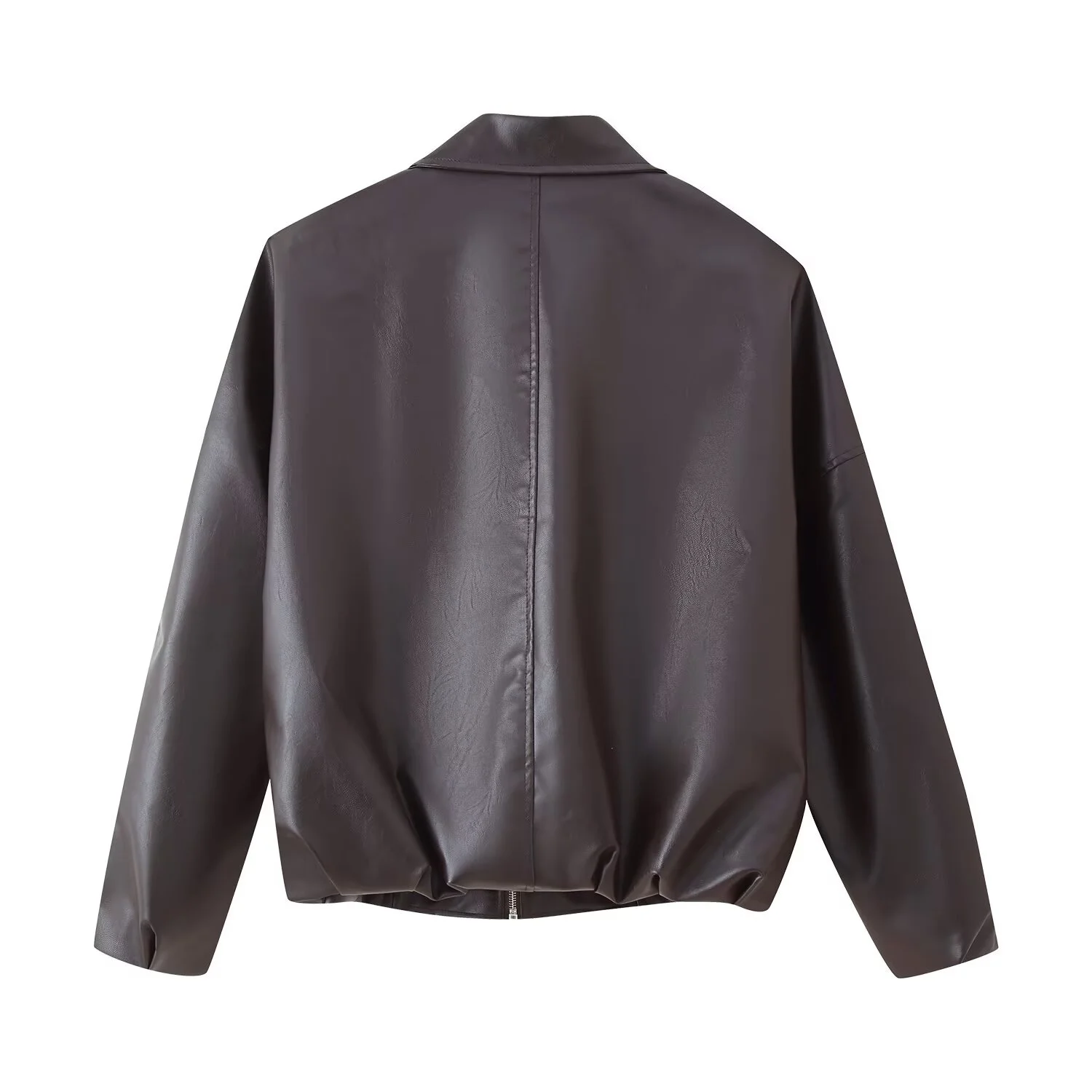 ファイオナブル レトロ レザー ジャケット ベルト付き ロングスリーブ レディース アウター 秋新作 スレ JNLEAOG ポリエステル コート