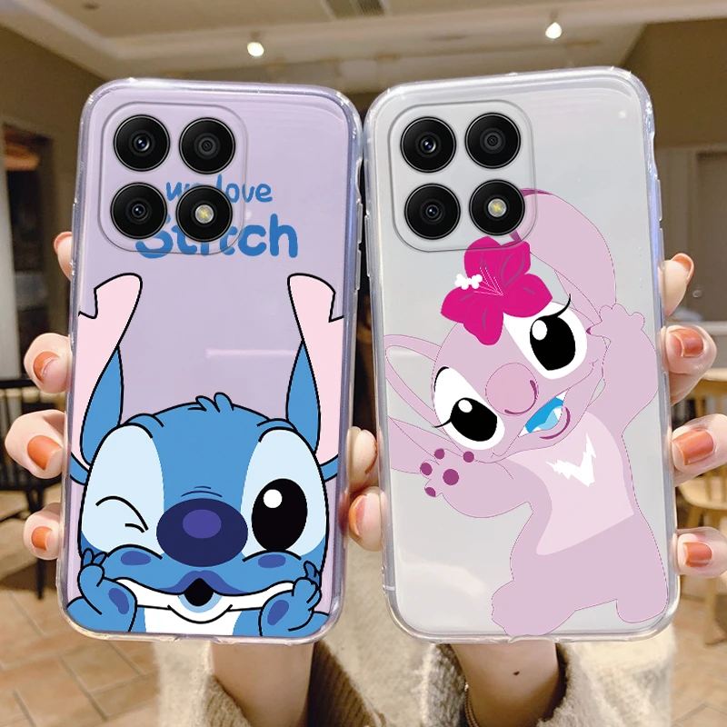 Soft Cover For Honor X8a 4G Phone Case Stitch Anime Silicone Clear Capa For Honor X8a 2023 Funda HonorX8a X 8a 6.7'' Cute Angle