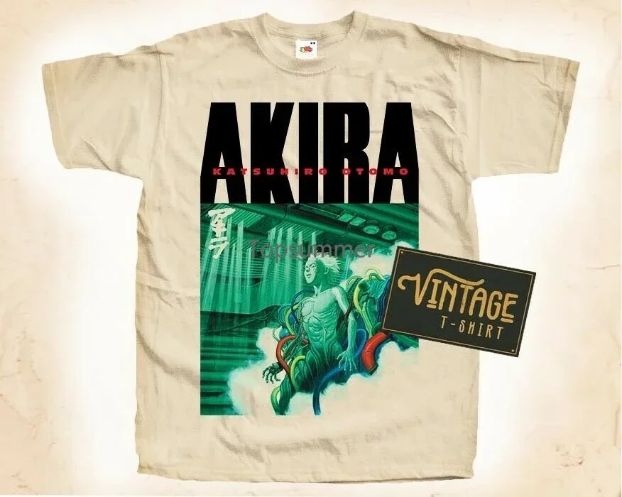 Akira Vol-Camiseta Vintage para hombre, camisetas informales de S-5Xl Natural y peso pesado con cuello redondo, manga corta, novedad de verano 2024