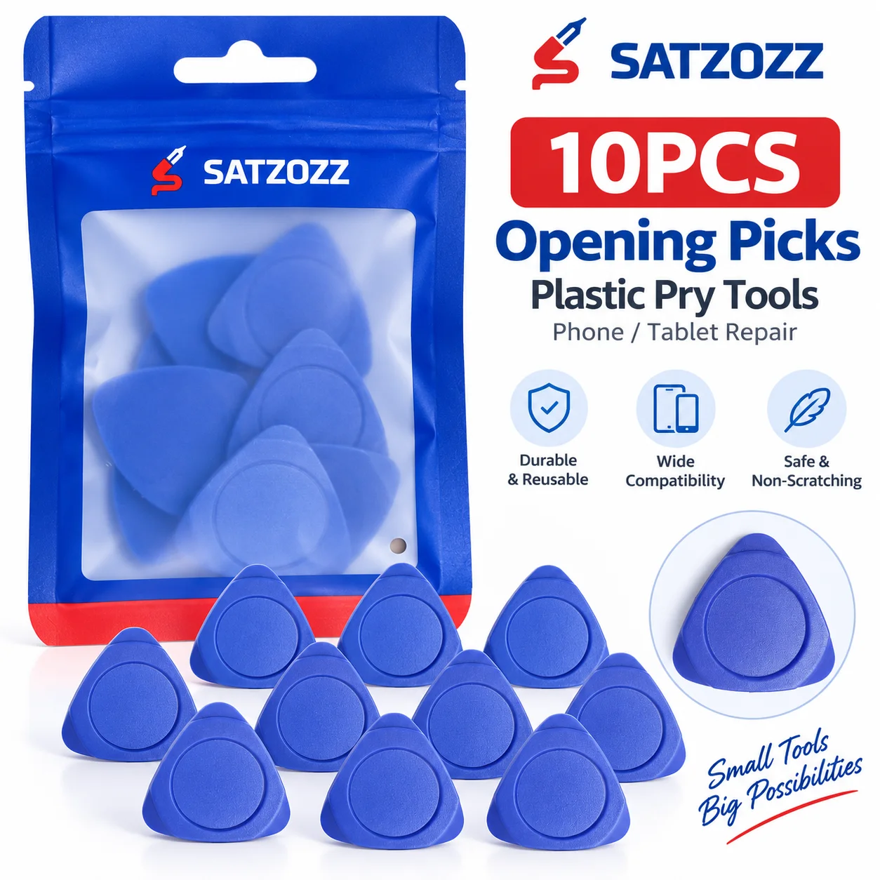 SATZOZZ 10PCS Plastic Opening Picks Pry Tools for Phone Screen iPhone iPad Tablet Laptop Electronics Repair