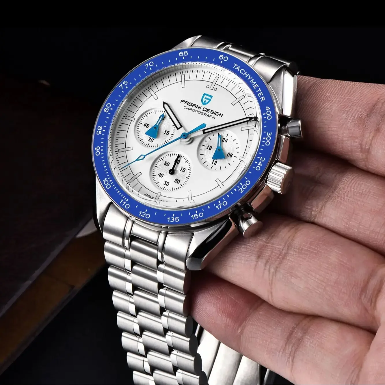 PAGANI DESIGN Herenhorloges Blauw Aerospace Moon Quartz Horloge voor heren Snelheid Sport Chronograaf AR Saffierkristal 2024 Nieuwe klok