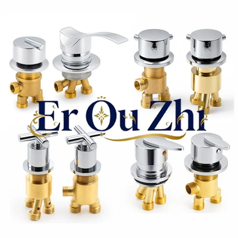 Bathtub Split Faucet, Bathtub Hot and Cold Water Mixing Switch, Water Separator One in And Two Out Conversion Shower Faucet