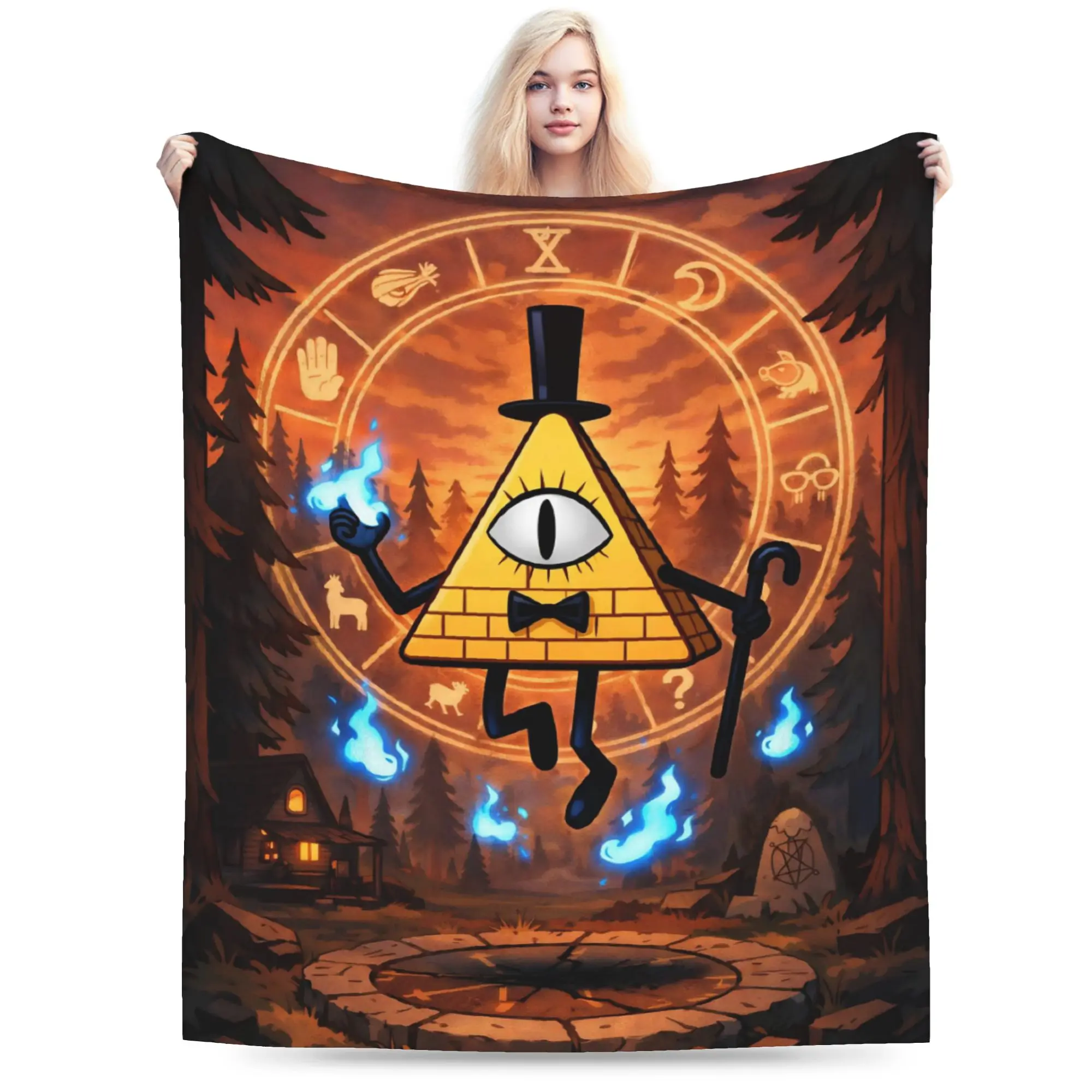 G-Gravity Falls Blanket Multi-size Warm Cozy Fluffy  Throw Blankets for Couch Sofa and Bed