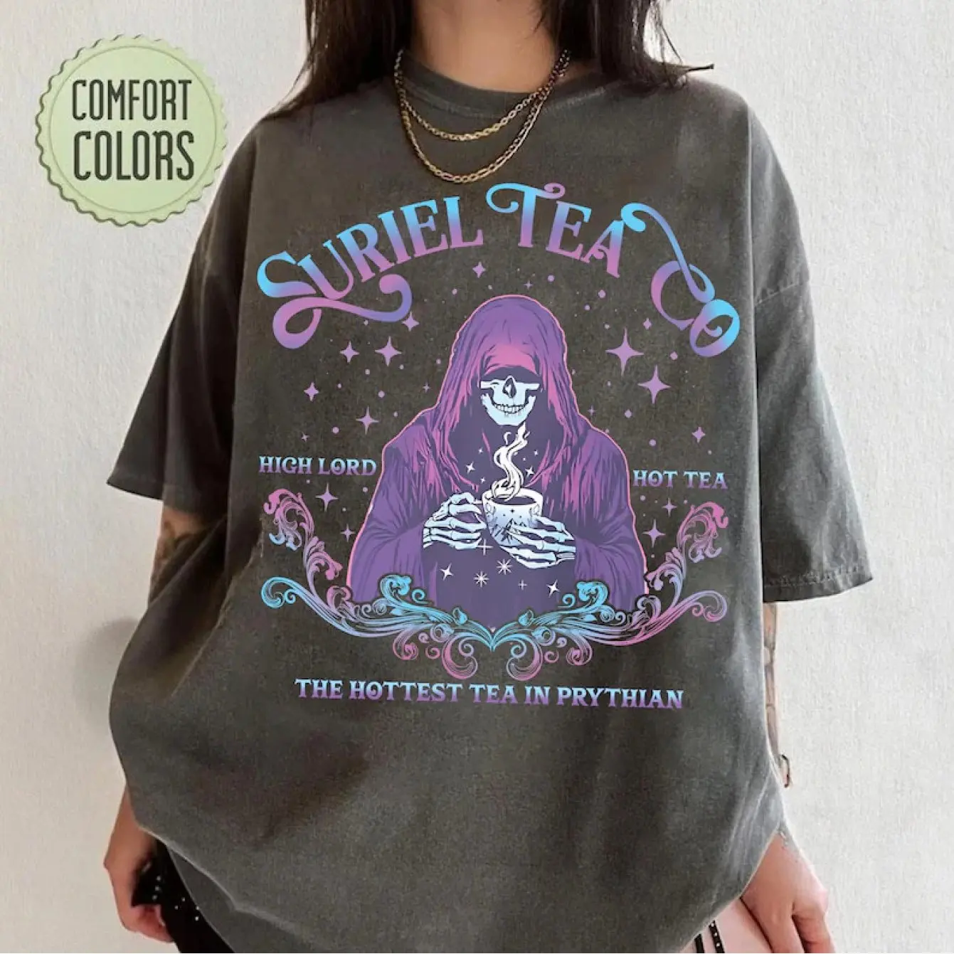 レディース スエール ティー レディース ダークグリーン ブックィッシュ スタイル Tシャツ ファンタジー文学愛好家向け - 柔らかく通気性のあるユニセックス シャツ