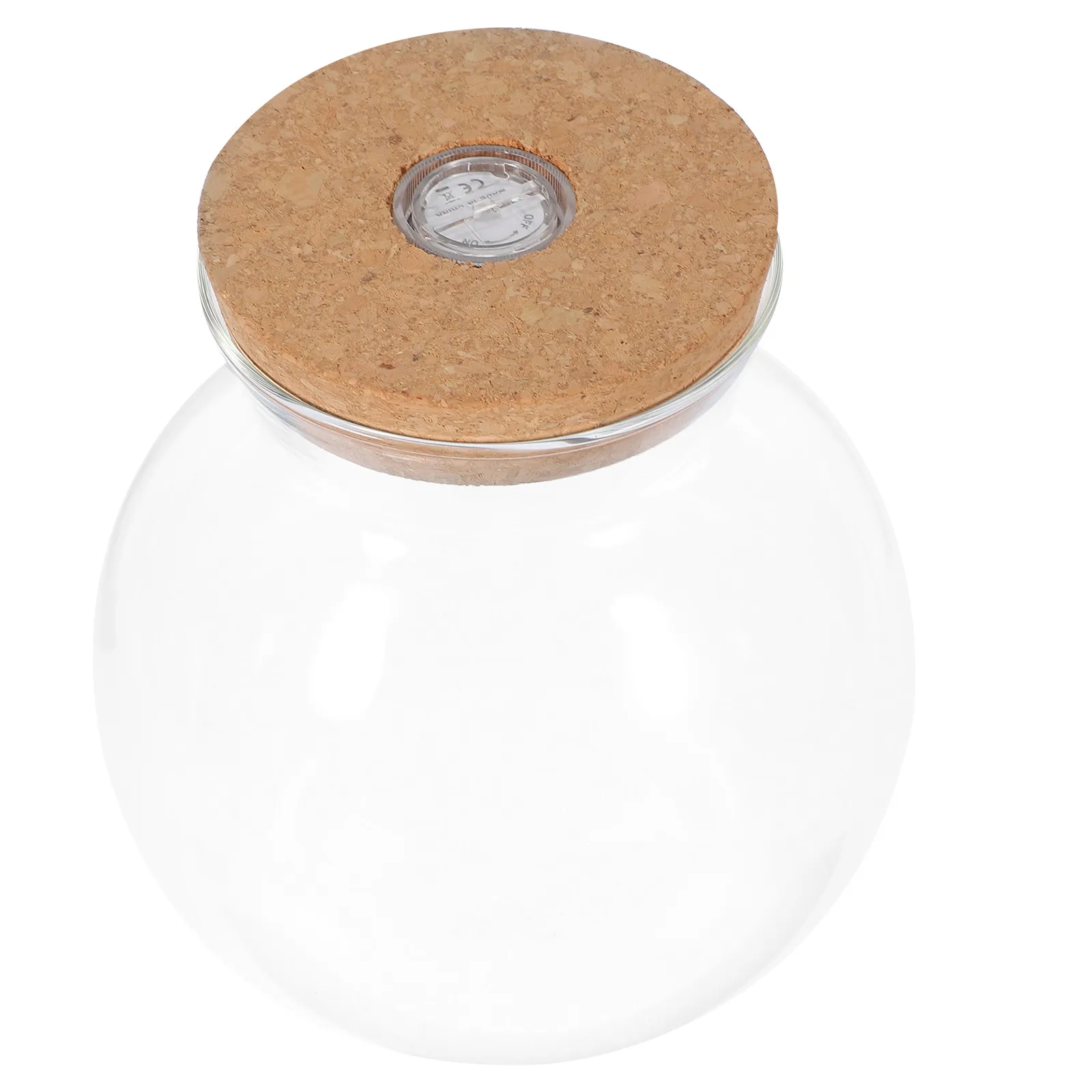 Micro Landscape Bottle LED Illuminated Cylindrical Borosilicate Glass Ecological Bottle Wooden Cover Simple Plant Terrarium Home