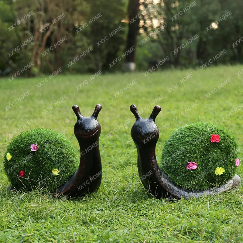 Garden Lawn Landscape Decoration Animal Turf Flocking Snail Creative Kindergarten Decoration Outdoor Garden Decoration