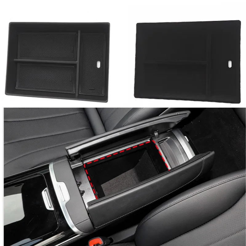 Car Handbox storage box Armrest Storage Center Console Sundries Tray For Mercedes Benz EQE EQS V295 V297 2022-2023 Accessories