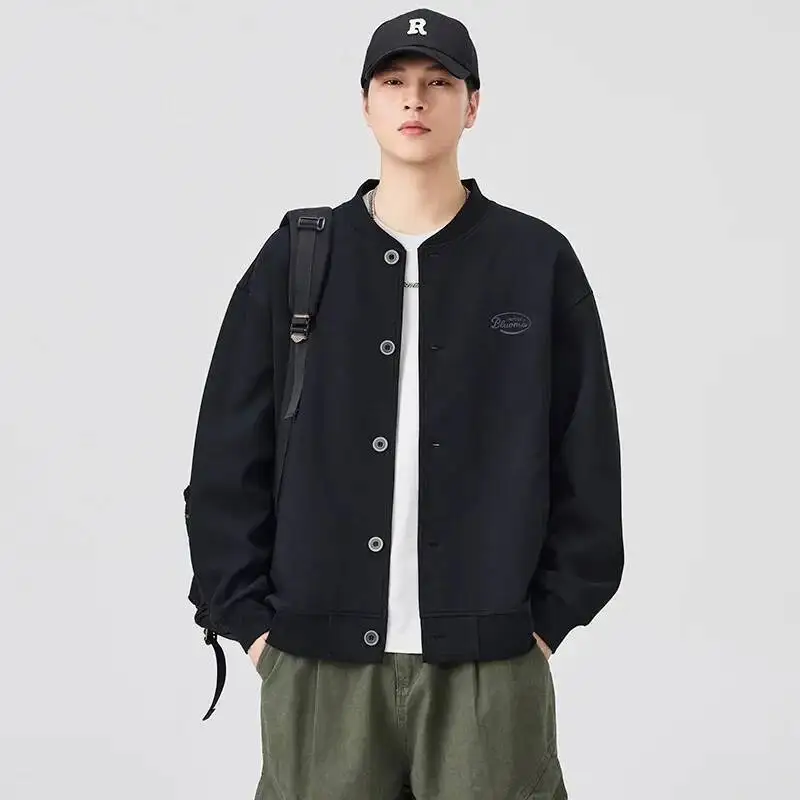 

Baseball Style Stand Collar Jacket Men Casual Top For Teenagers Autumn Fashion Chinese Brand