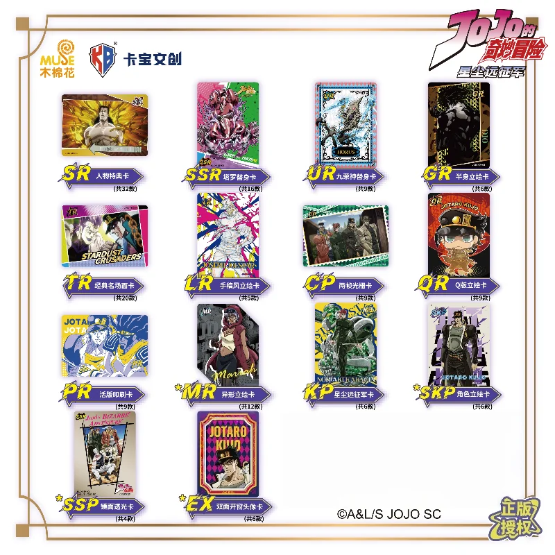 

Невероятные приключения Джоджо, звездная пыль, крестоносцы, том 1, Коллекционная карточная игра TCG, подлинная ограниченная серия, аниме-игрушка в подарок