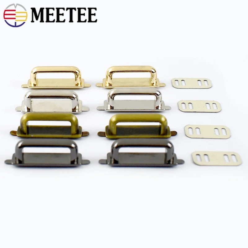 2/4/10Pcs Meetee Metal Buckles D Ring 25*9mm Bag Side Clip Clasp Handbag Strap Hang Hook Leather Chain Connector Buckle Hardware