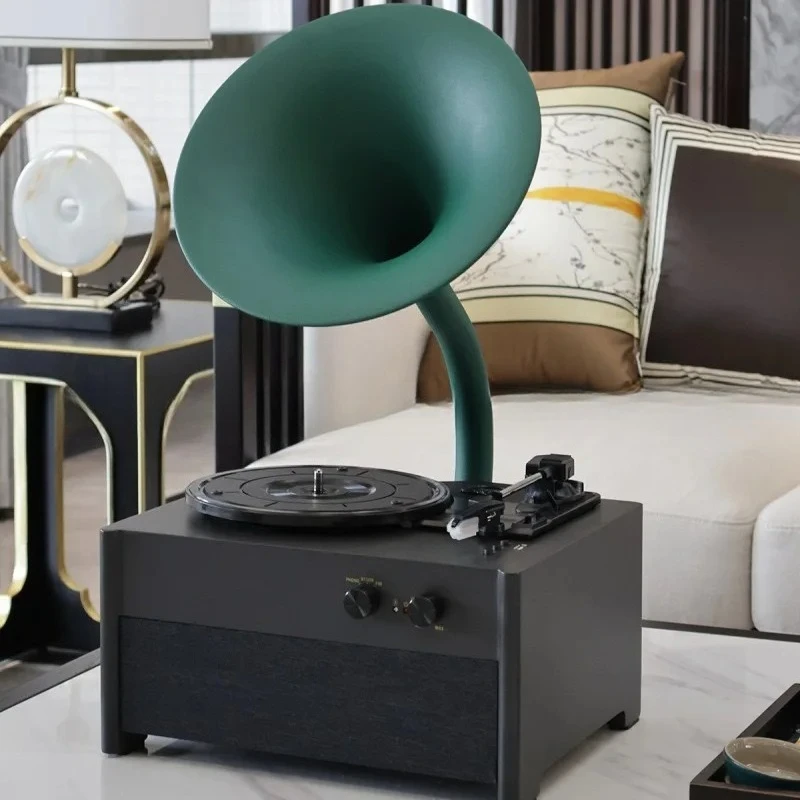 European Retro Vinyl Record Player: Vintage Phonograph with Hi-Fi Sound for Home Audio & Decor