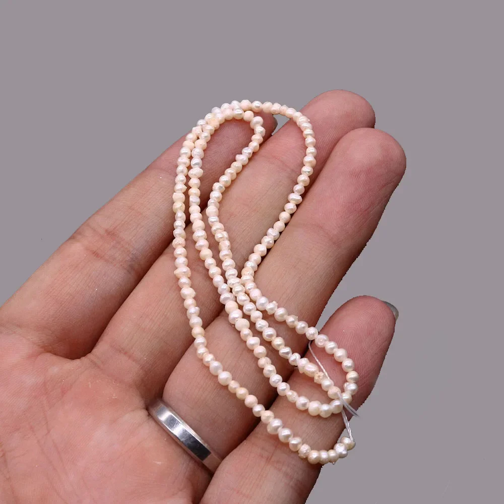 High quality natural freshwater pearls near round punched loose beads for making jewelry DIY bracelet necklace accessories