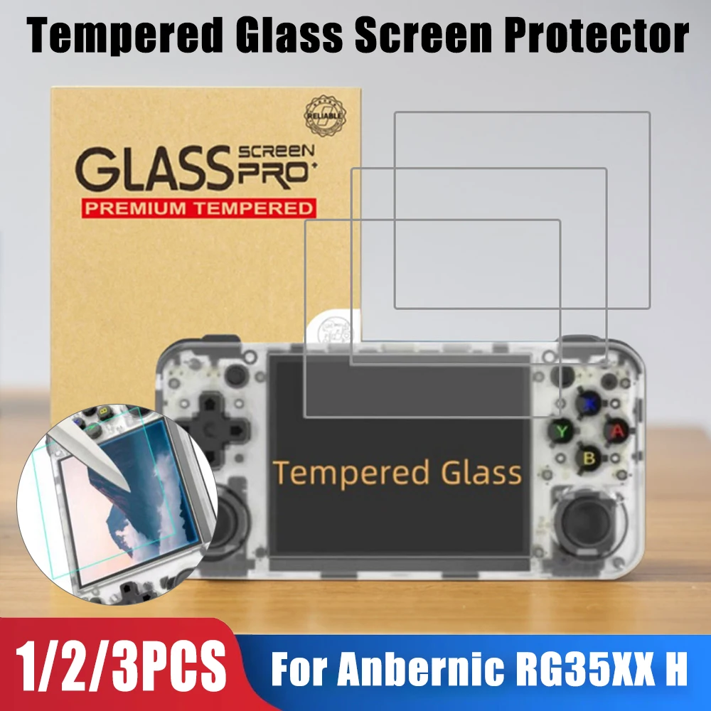 طبقة واقية من الزجاج المقسى للأنيرنيك ، ملحقات الألعاب ، غطاء واقي للشاشة مضاد للسكراتش ، عالي الوضوح ، RG35XXH ، 1-3